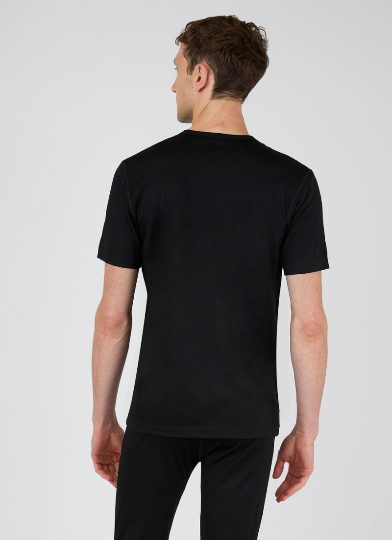 Black Sunspel Thermal Merino T-shirt | 29036-HBEO | USA