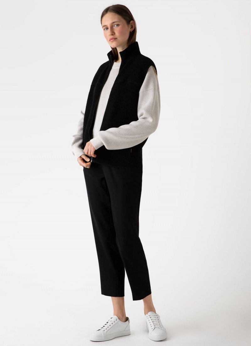 Black Sunspel Wool Fleece Vest | 35479-KHZU | USA