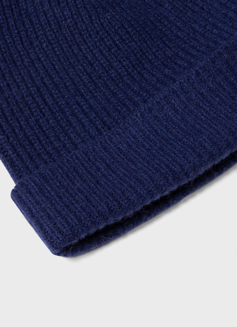 Blue Sunspel Cashmere Ribbed Hat | 54809-OXWC | USA