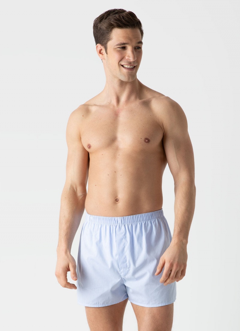 Blue Sunspel Classic Boxer Shorts | 21587-EDOF | USA