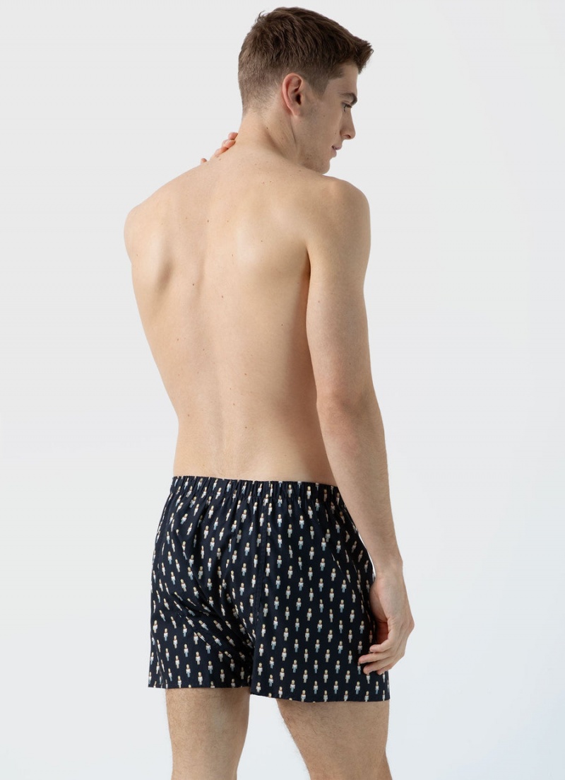 Blue Sunspel Classic Boxer Shorts | 34079-EMNR | USA