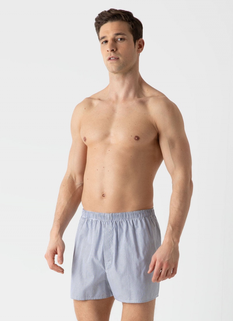 Blue Sunspel Classic Boxer Shorts | 61790-TWMV | USA