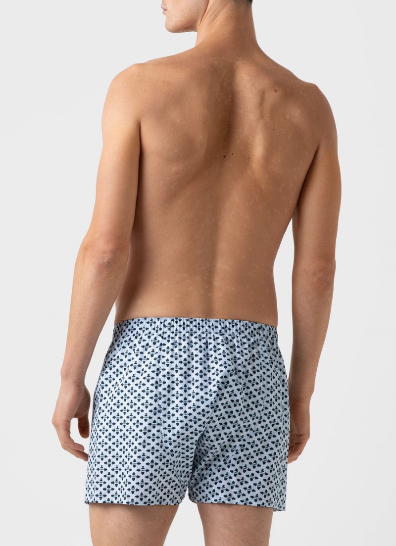 Blue Sunspel Classic Boxer Shorts | 64210-LVKI | USA