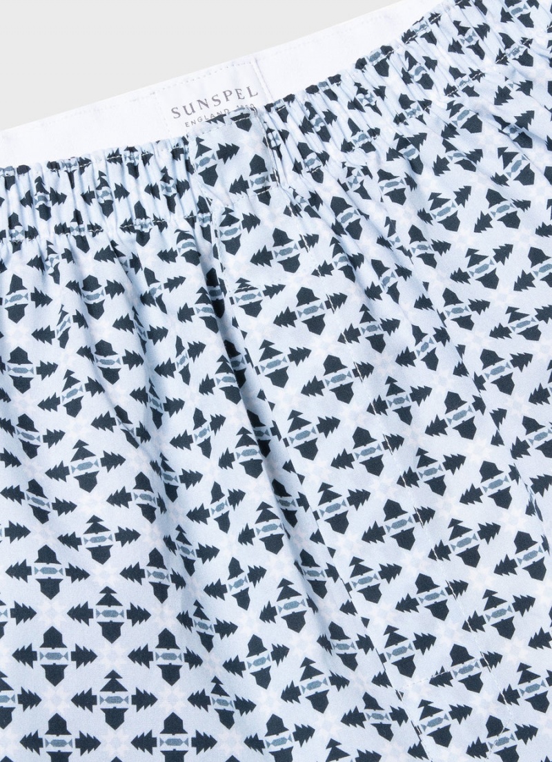 Blue Sunspel Classic Boxer Shorts | 64210-LVKI | USA