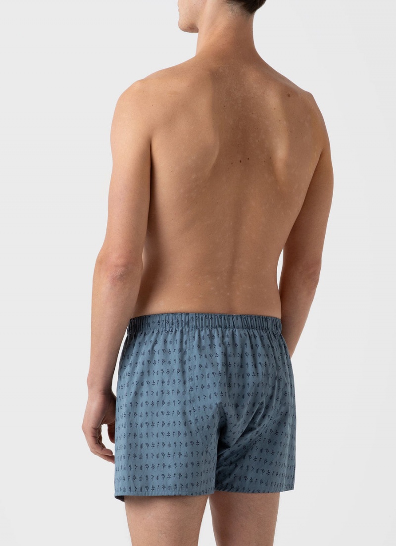 Blue Sunspel Classic Boxer Shorts | 64237-EQDU | USA