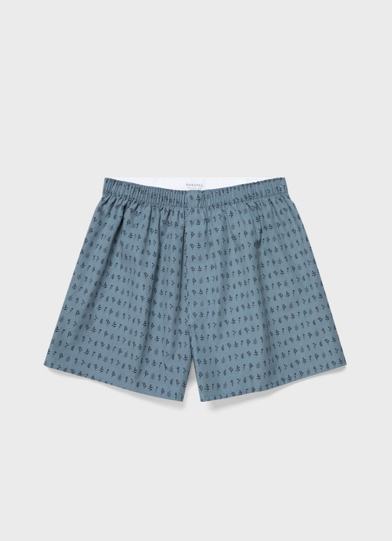 Blue Sunspel Classic Boxer Shorts | 64237-EQDU | USA