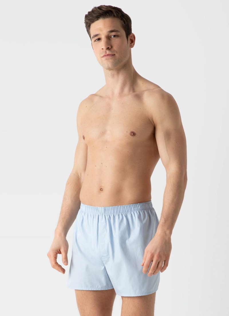 Blue Sunspel Classic Boxer Shorts | 92081-UWER | USA