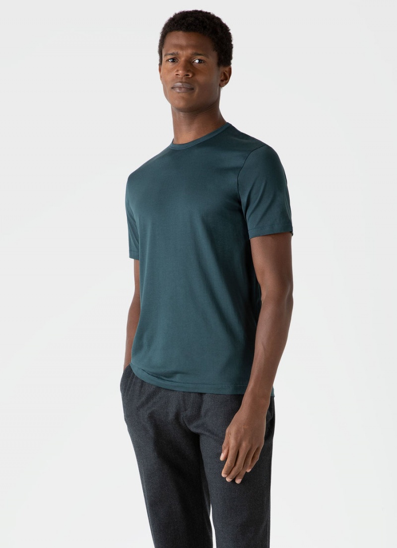 Blue Sunspel Classic T-shirt | 28507-NCJX | USA