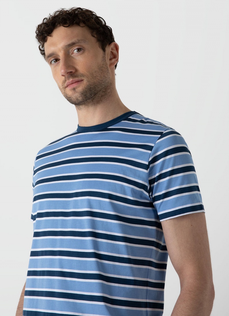 Blue Sunspel Classic T-shirt | 35712-ZWXY | USA