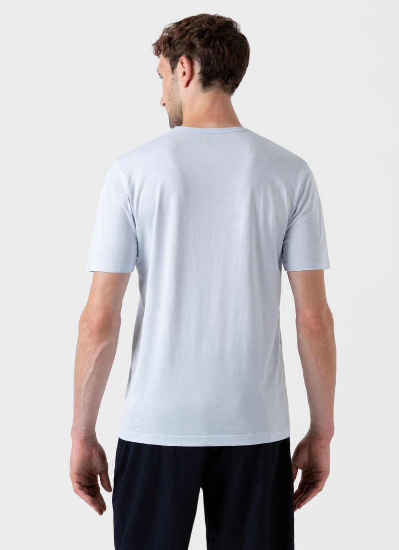 Blue Sunspel Classic T-shirt | 57862-WBDT | USA