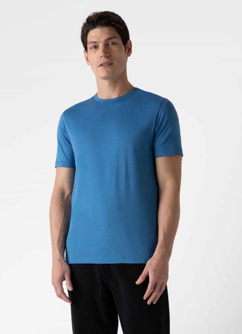 Blue Sunspel Classic T-shirt | 69528-CLGR | USA