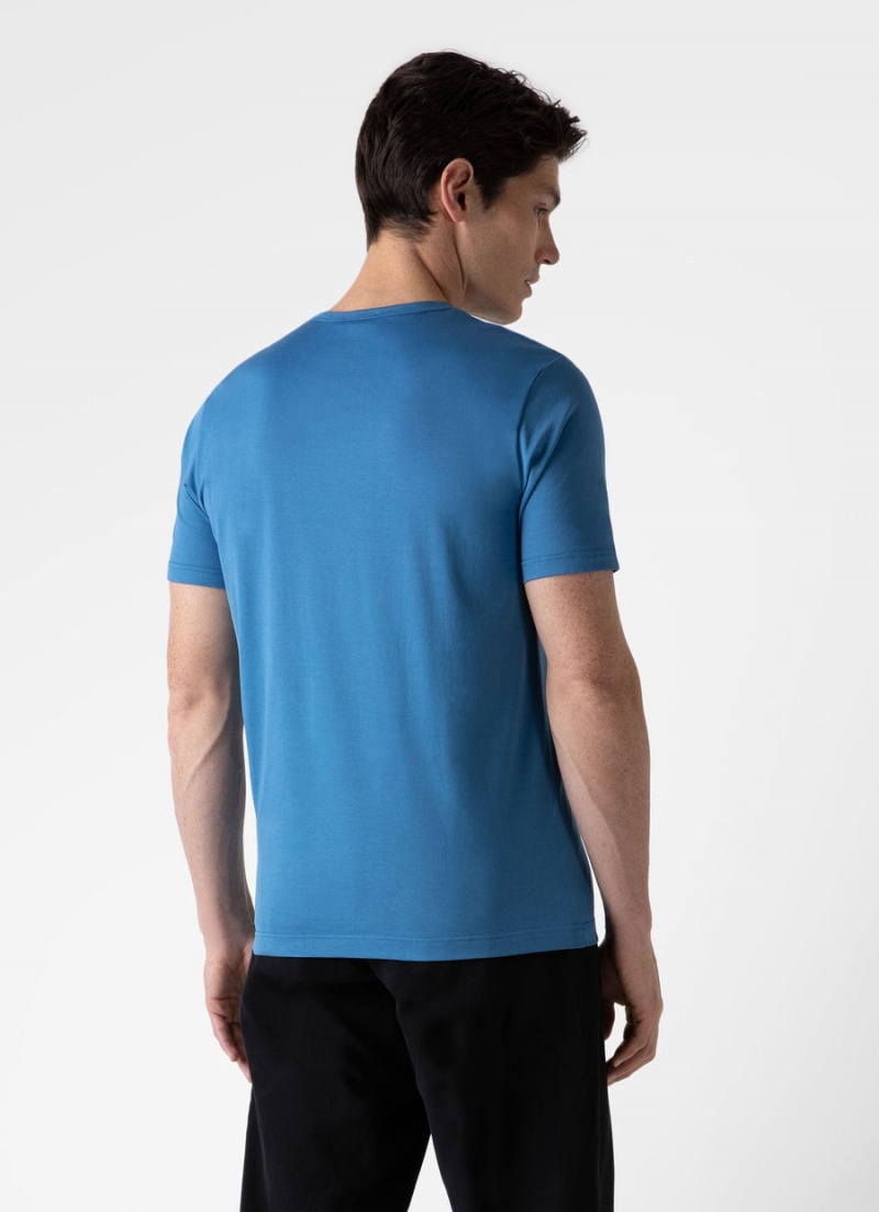 Blue Sunspel Classic T-shirt | 69528-CLGR | USA