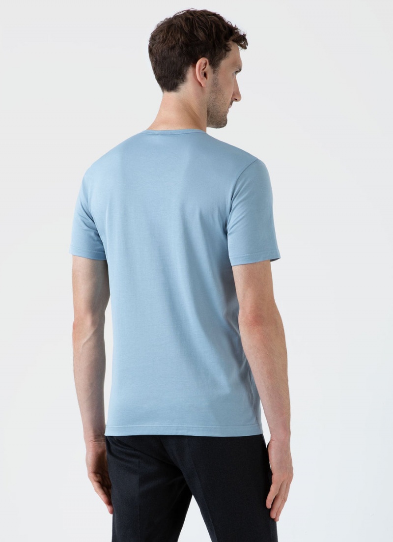 Blue Sunspel Classic T-shirt | 69854-QDSZ | USA