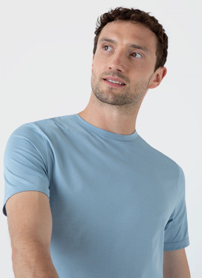 Blue Sunspel Classic T-shirt | 69854-QDSZ | USA