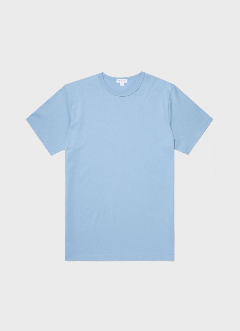 Blue Sunspel Classic T-shirt | 69854-QDSZ | USA