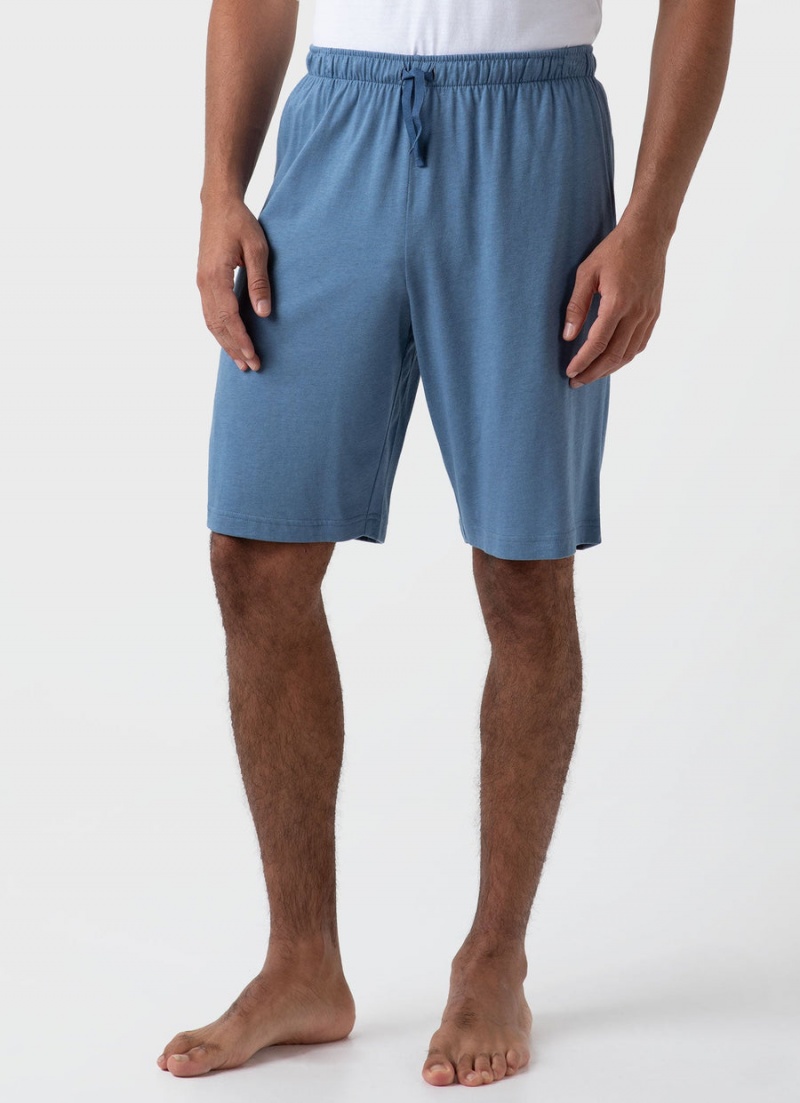 Blue Sunspel Cotton Modal Lounge Shorts | 25917-EAVF | USA