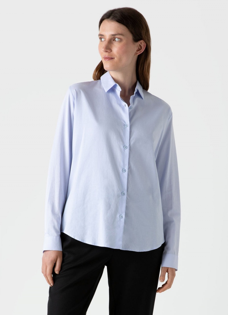 Blue Sunspel Cotton Shirt | 36750-WJIB | USA