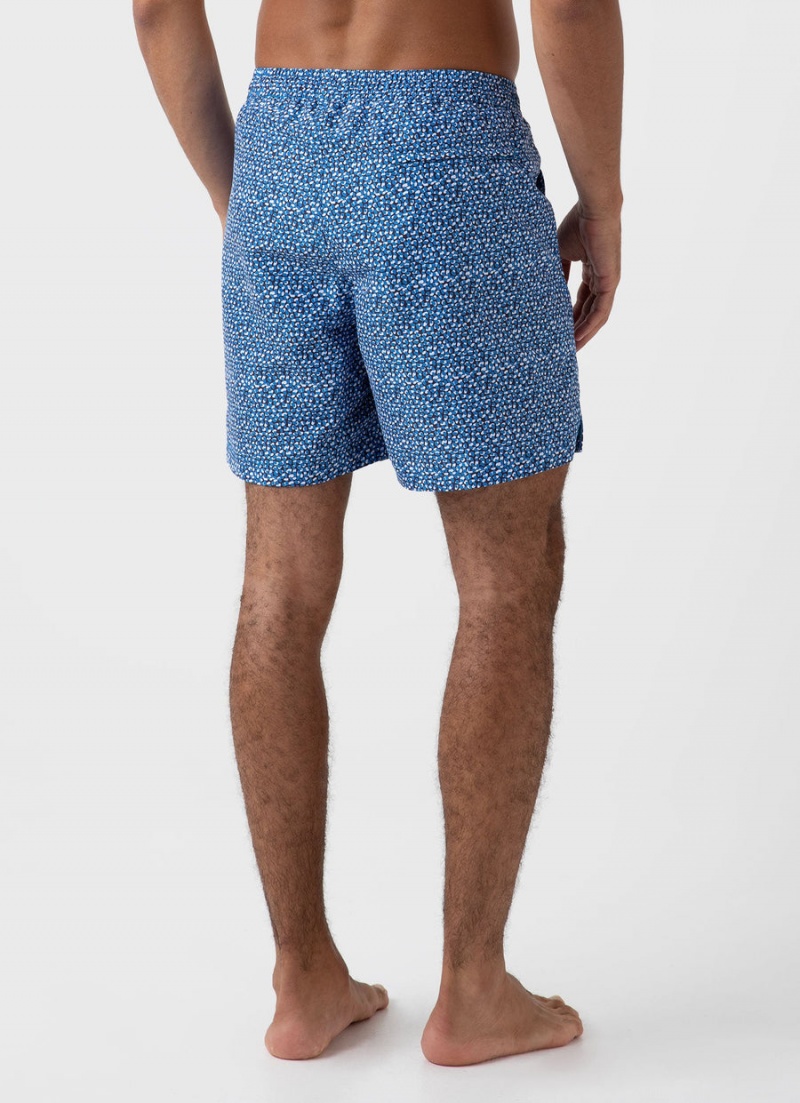 Blue Sunspel Drawstring Swim Shorts | 13495-QRJT | USA