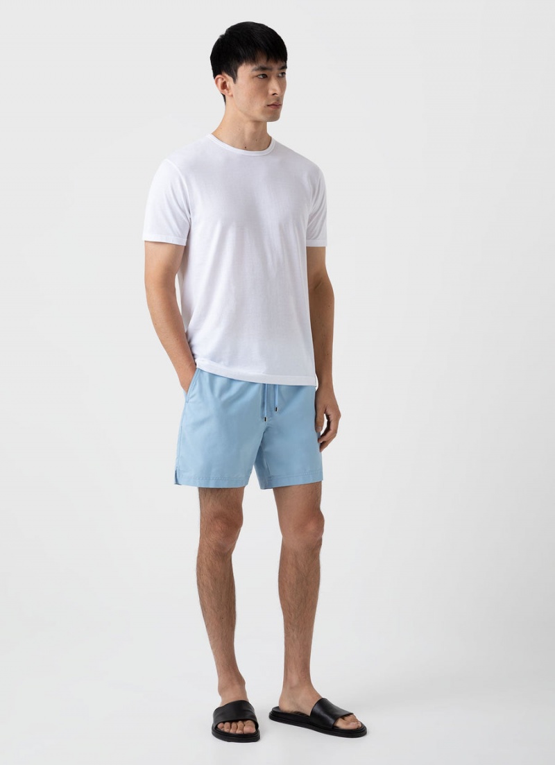 Blue Sunspel Drawstring Swim Shorts | 36410-SDKI | USA