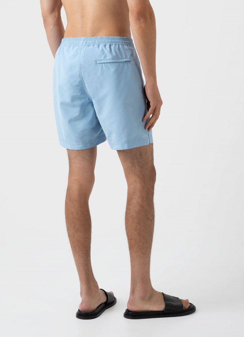 Blue Sunspel Drawstring Swim Shorts | 36410-SDKI | USA