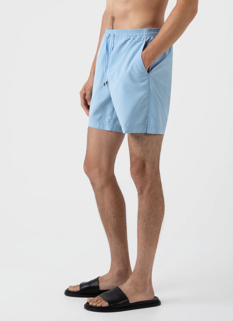 Blue Sunspel Drawstring Swim Shorts | 36410-SDKI | USA