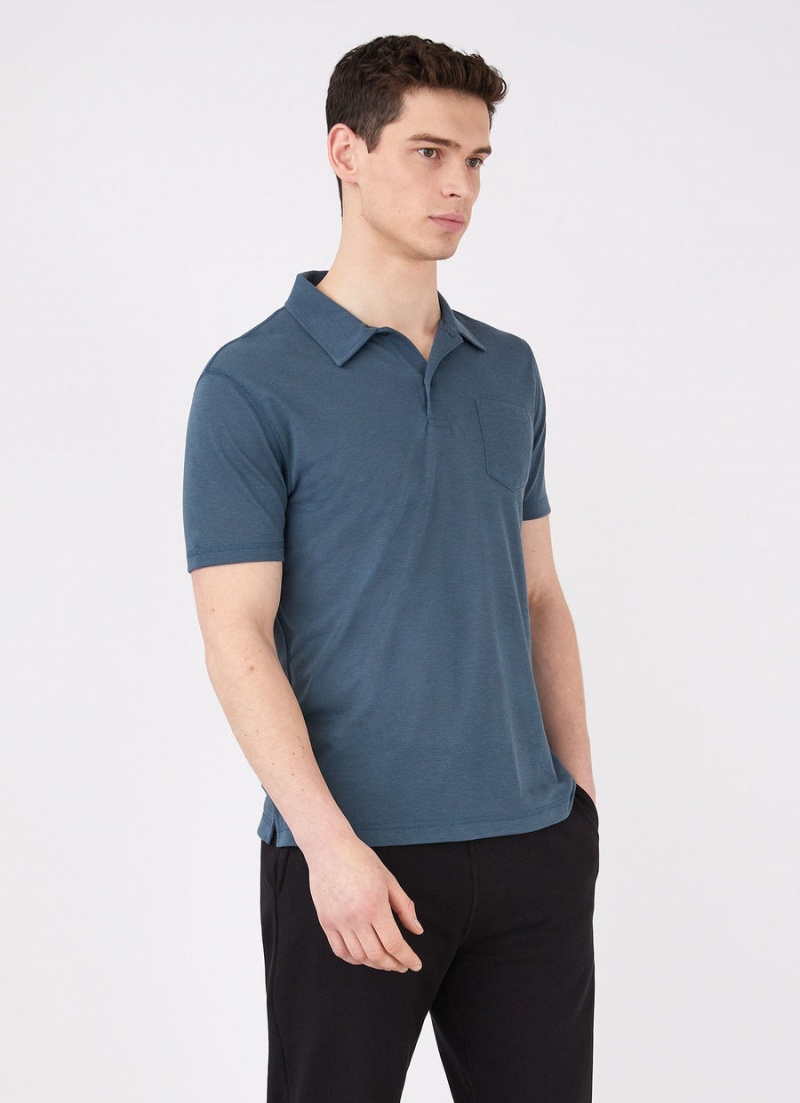 Blue Sunspel DriRelease Active Polo Shirt | 10273-JZSO | USA