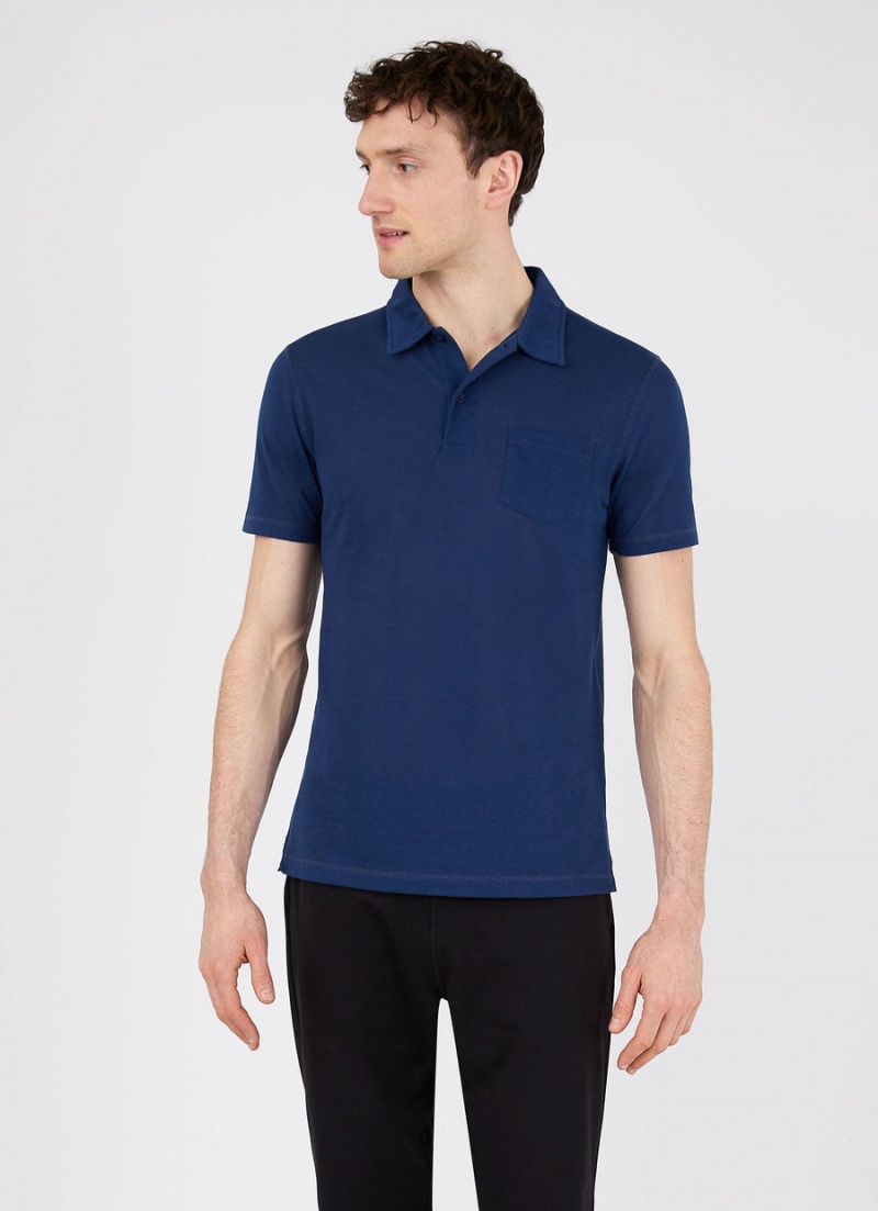 Blue Sunspel DriRelease Active Polo Shirt | 38604-DISK | USA