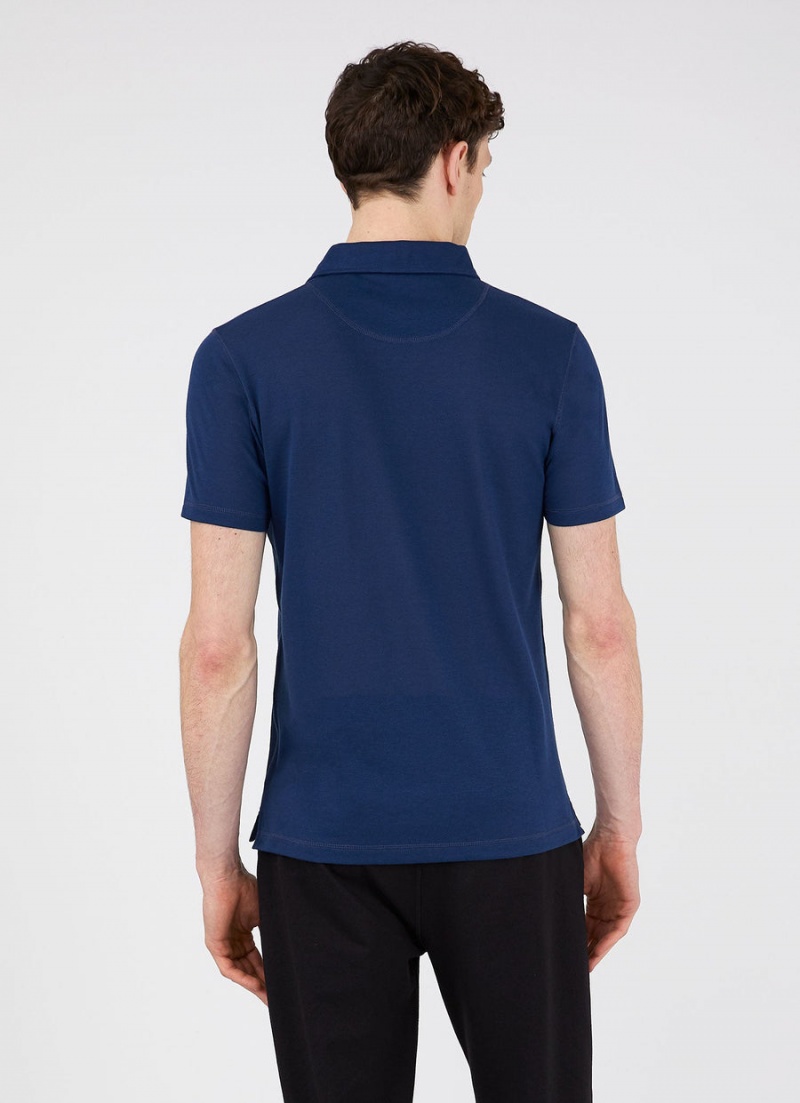 Blue Sunspel DriRelease Active Polo Shirt | 38604-DISK | USA