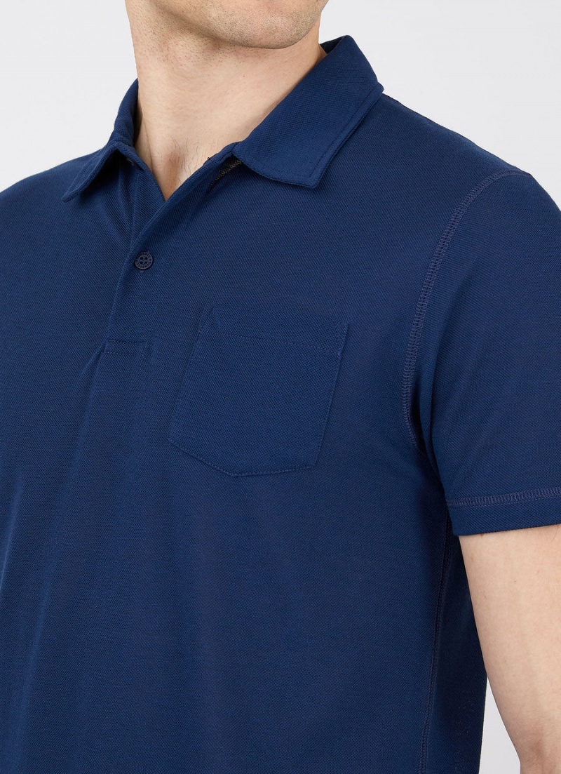 Blue Sunspel DriRelease Active Polo Shirt | 38604-DISK | USA