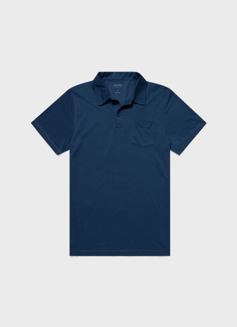 Blue Sunspel DriRelease Active Polo Shirt | 38604-DISK | USA