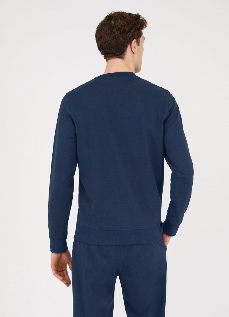 Blue Sunspel DriRelease Active Sweatshirt | 04761-SKYD | USA