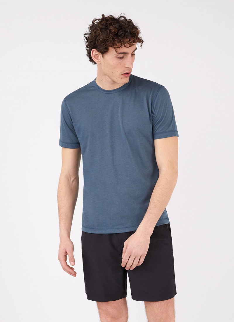 Blue Sunspel DriRelease Active T-shirt | 06923-VJMG | USA