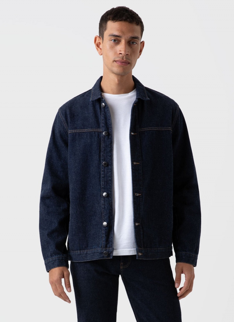 Blue Sunspel Japanese Selvedge Denim Jacket | 37649-GUYM | USA