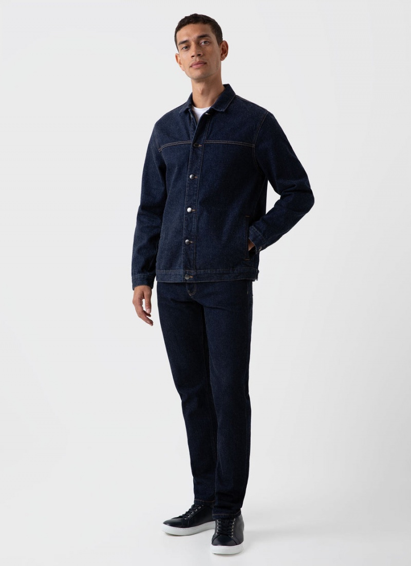 Blue Sunspel Japanese Selvedge Denim Jacket | 37649-GUYM | USA