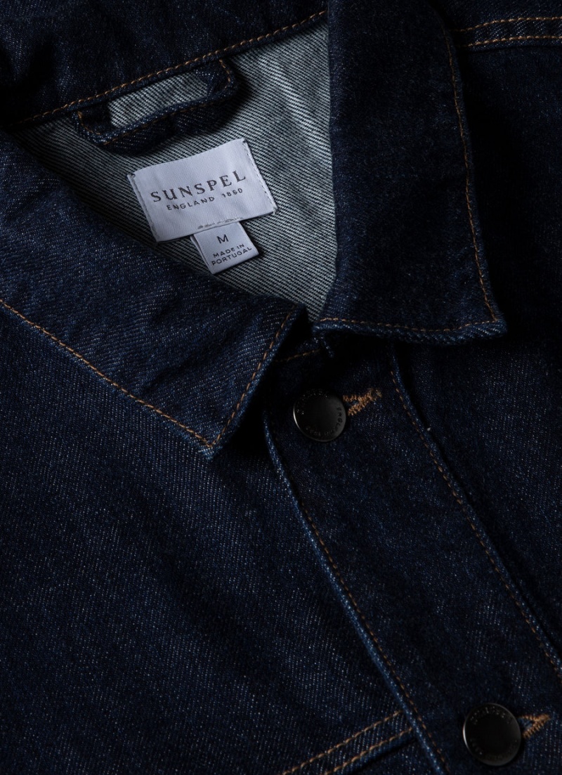 Blue Sunspel Japanese Selvedge Denim Jacket | 37649-GUYM | USA