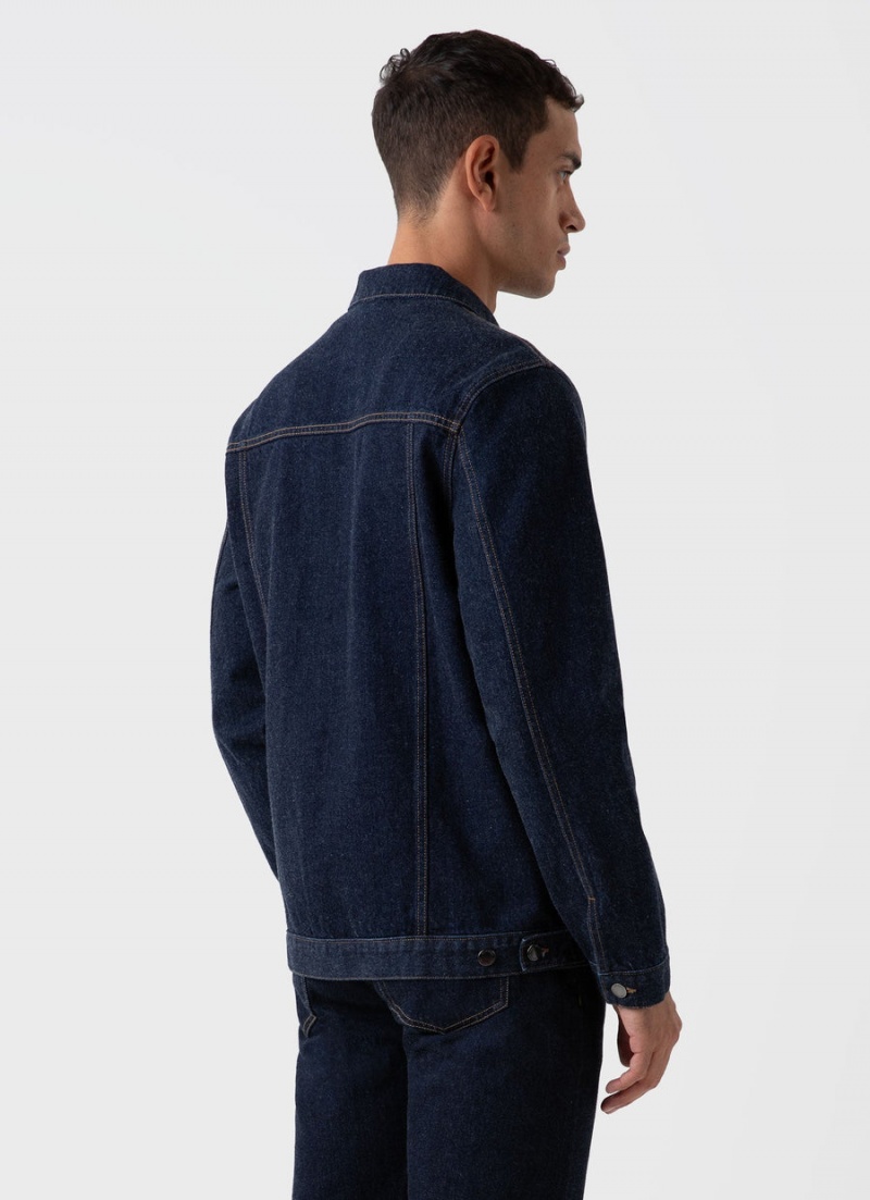 Blue Sunspel Japanese Selvedge Denim Jacket | 37649-GUYM | USA