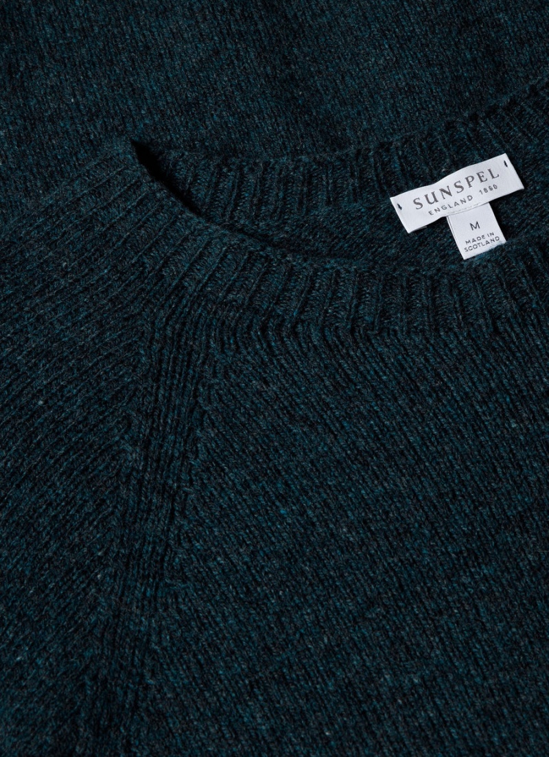 Blue Sunspel Lambswool Crew Neck Jumper | 09871-ROSC | USA