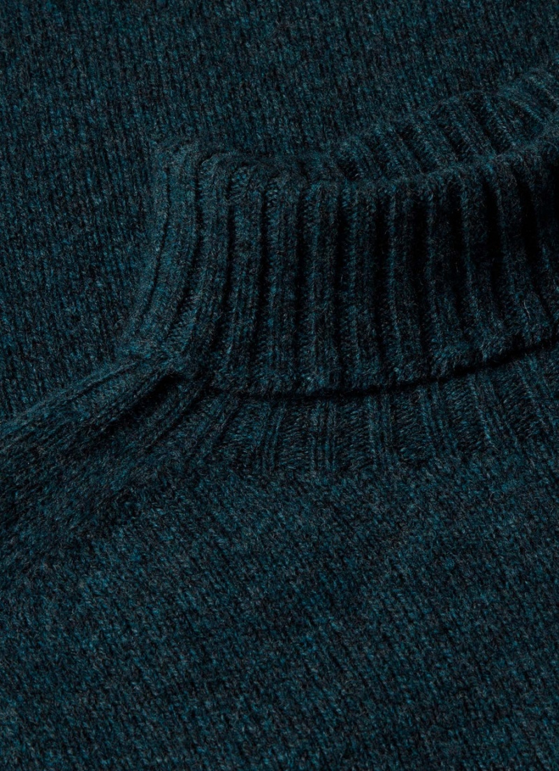 Blue Sunspel Lambswool Roll Neck | 83425-XKQI | USA