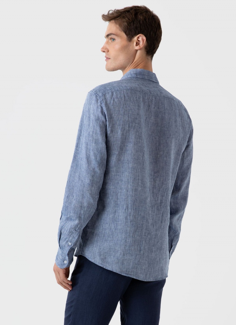 Blue Sunspel Linen Shirt | 21850-IODJ | USA