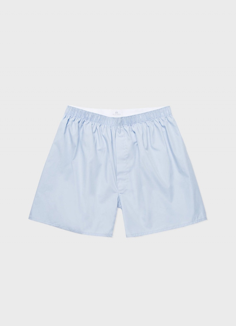 Blue Sunspel Long Cut Classic Boxer Shorts | 42157-BOMT | USA