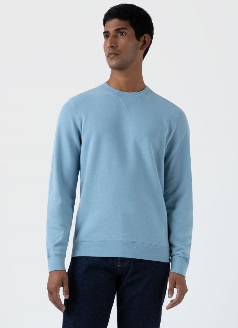 Blue Sunspel Loopback Sweatshirt | 05128-XCTO | USA