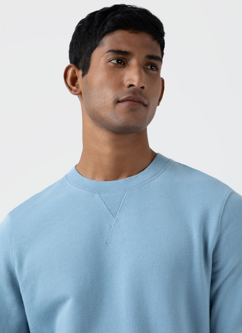 Blue Sunspel Loopback Sweatshirt | 05128-XCTO | USA