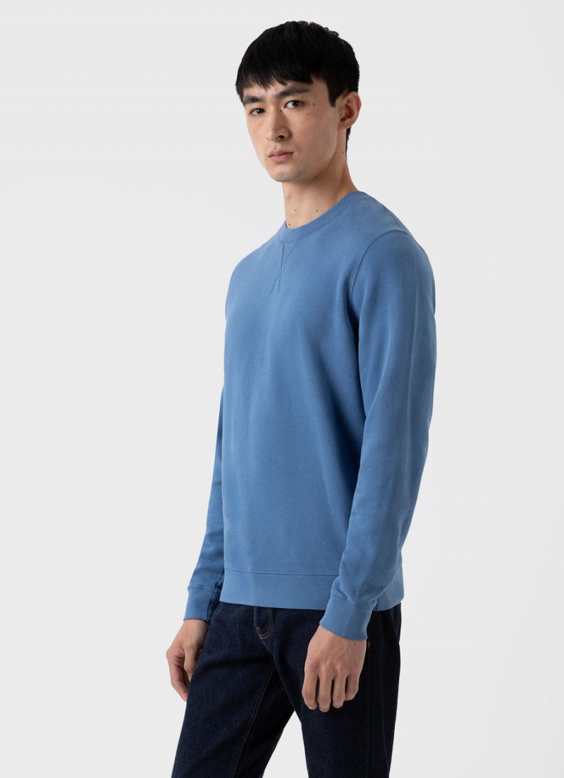 Blue Sunspel Loopback Sweatshirt | 08715-URTV | USA