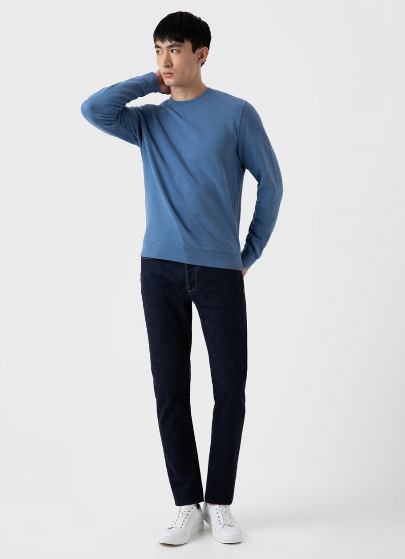 Blue Sunspel Loopback Sweatshirt | 08715-URTV | USA