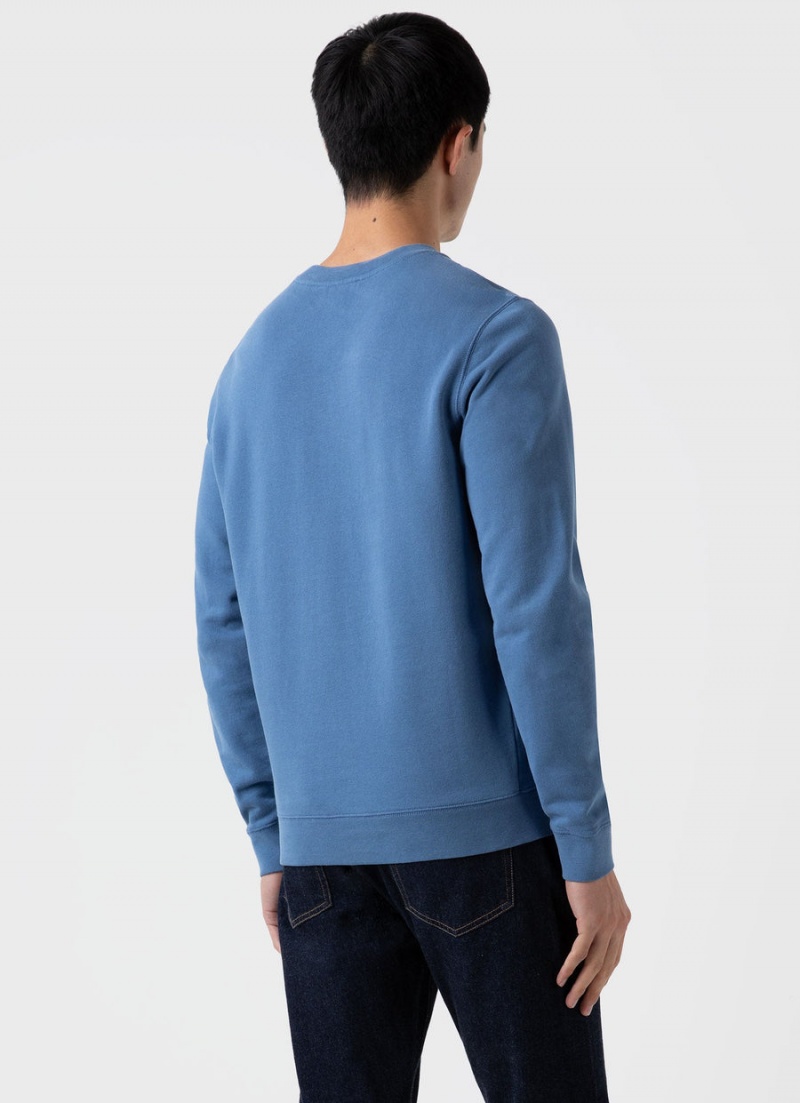 Blue Sunspel Loopback Sweatshirt | 08715-URTV | USA