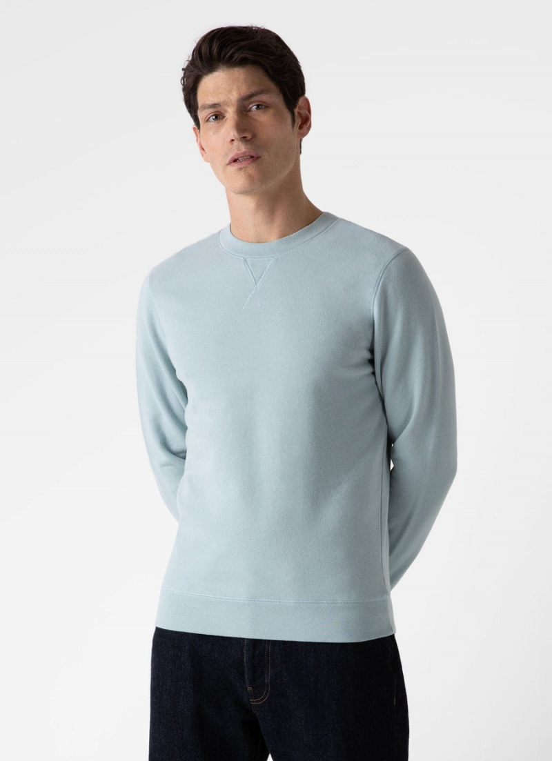 Blue Sunspel Loopback Sweatshirt | 29180-AUGJ | USA