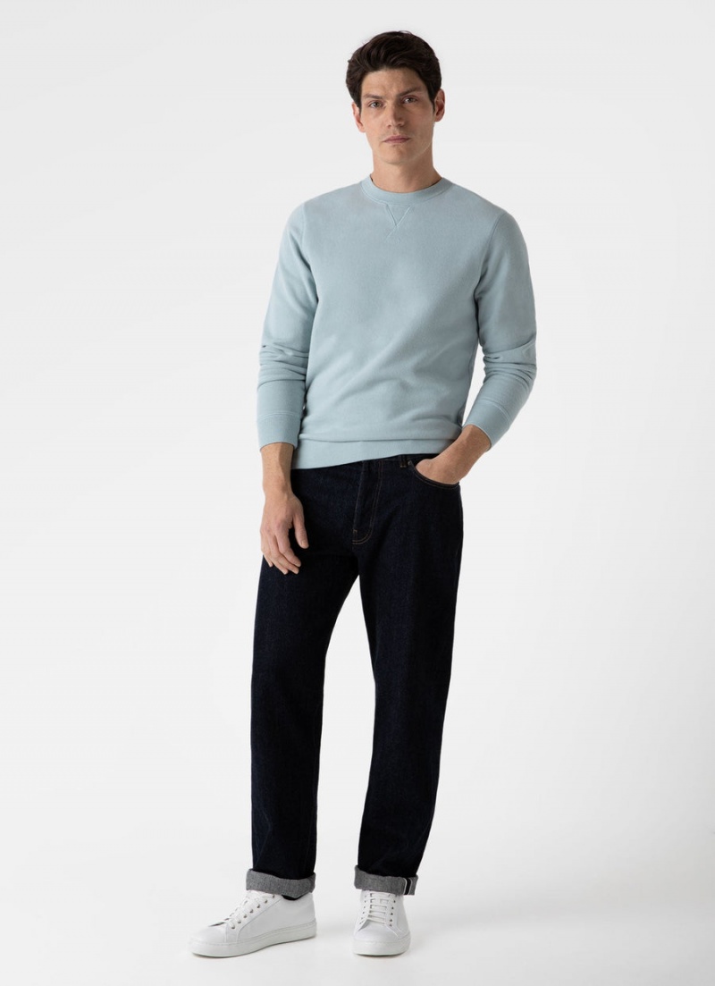 Blue Sunspel Loopback Sweatshirt | 29180-AUGJ | USA