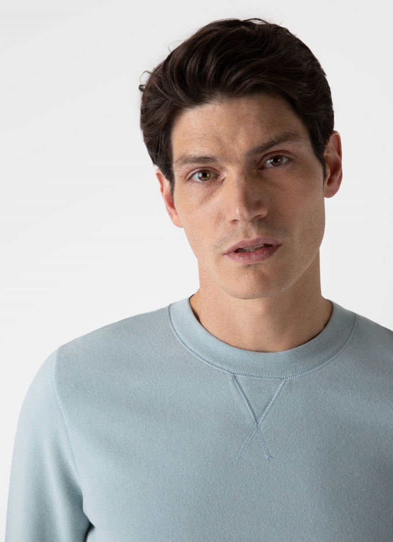 Blue Sunspel Loopback Sweatshirt | 29180-AUGJ | USA