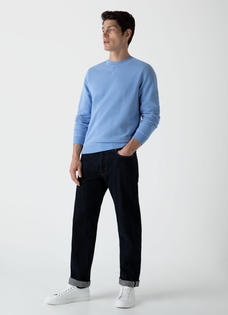 Blue Sunspel Loopback Sweatshirt | 41309-NPHB | USA