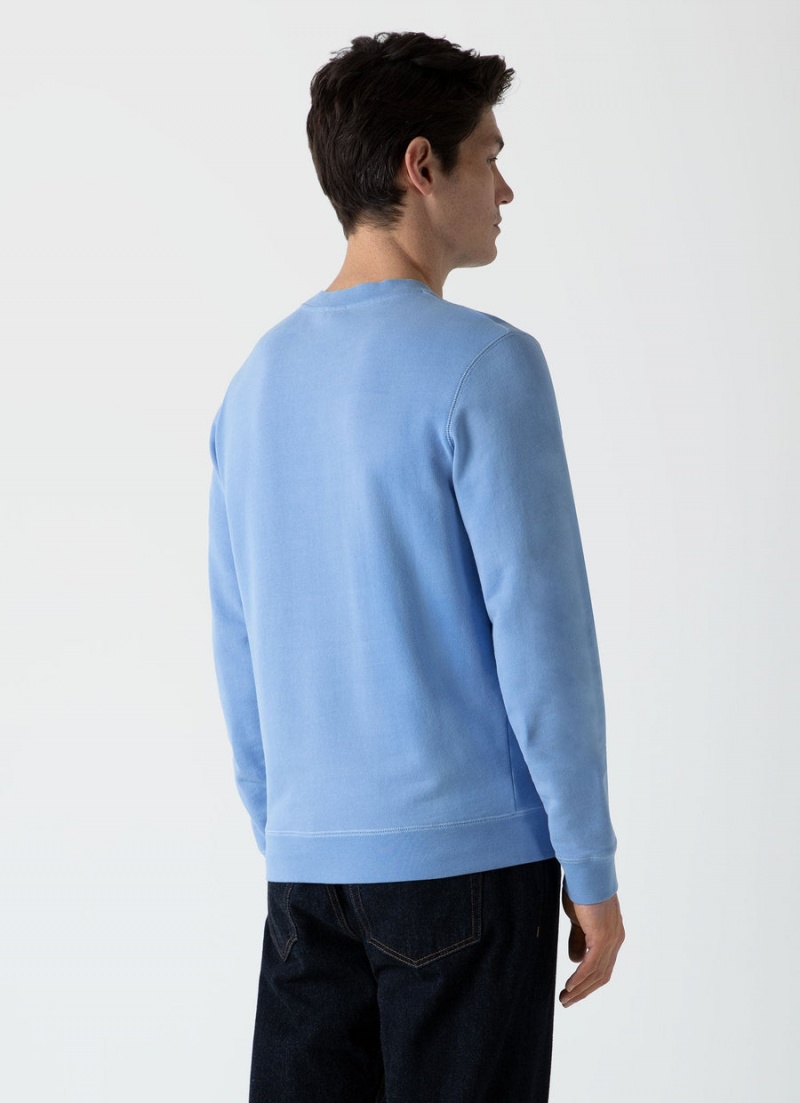 Blue Sunspel Loopback Sweatshirt | 41309-NPHB | USA